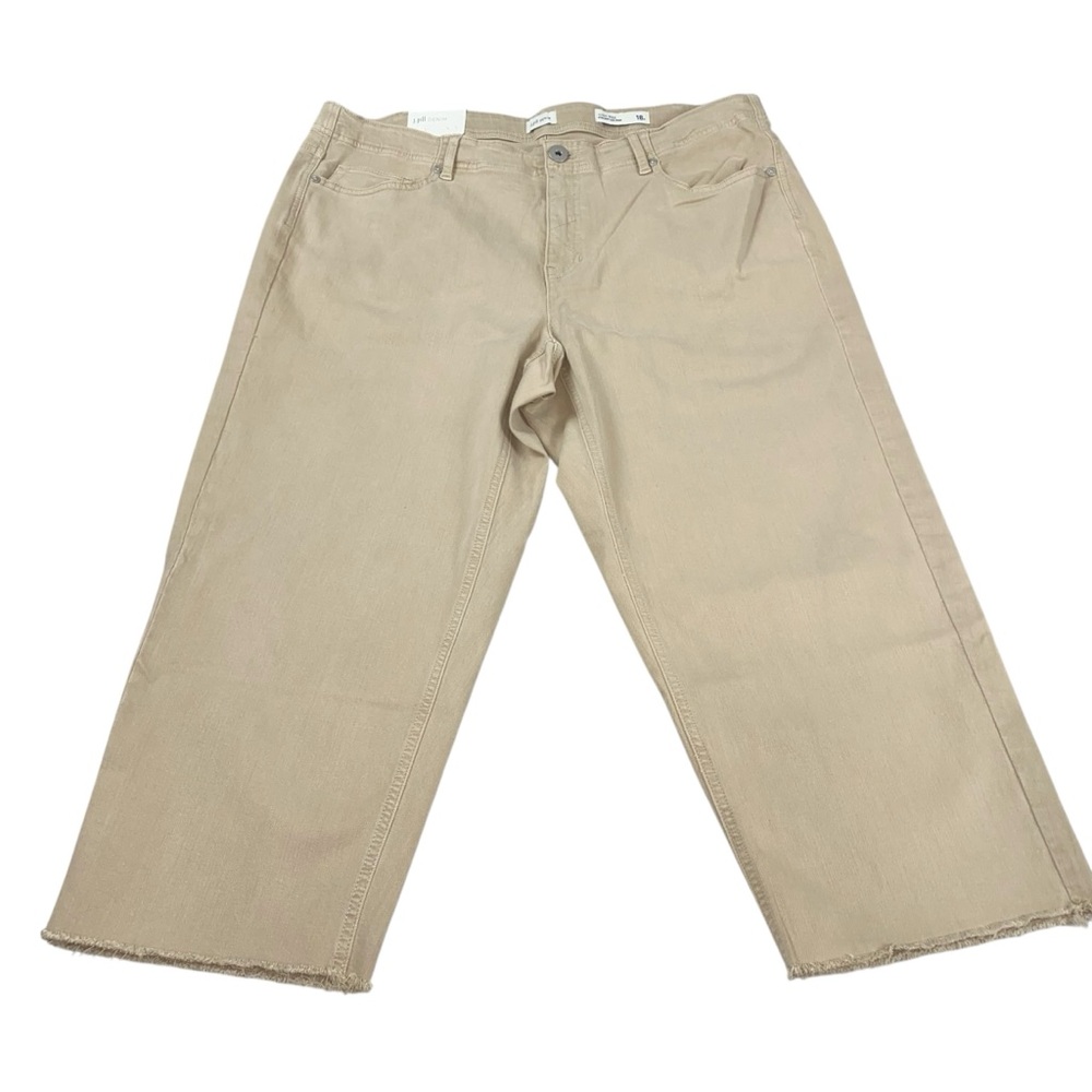 J. Jill NWT High Rise Straight Leg Crop Denim Tan Size 18 Petite